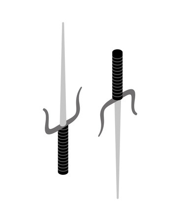 Isometric Sais Iconのイラスト素材