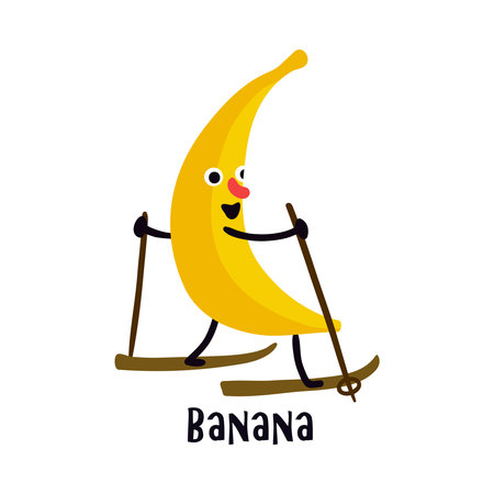 Cartoon Banana Sportのイラスト素材