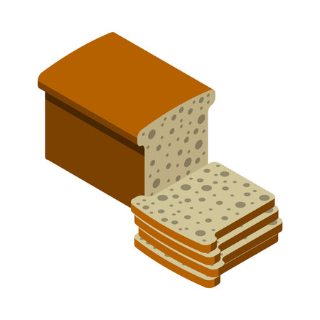 Bread Isometric Iconのイラスト素材