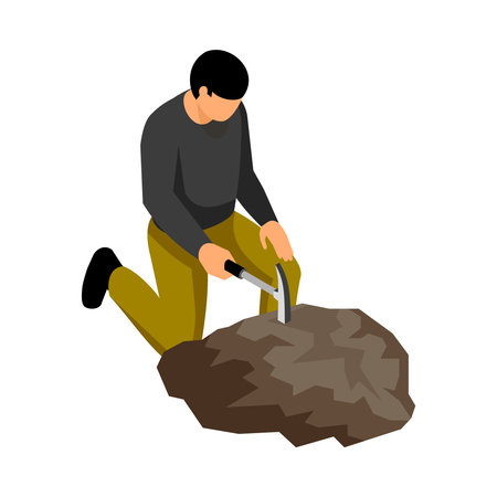 Geologist Isometric Illustrationのイラスト素材
