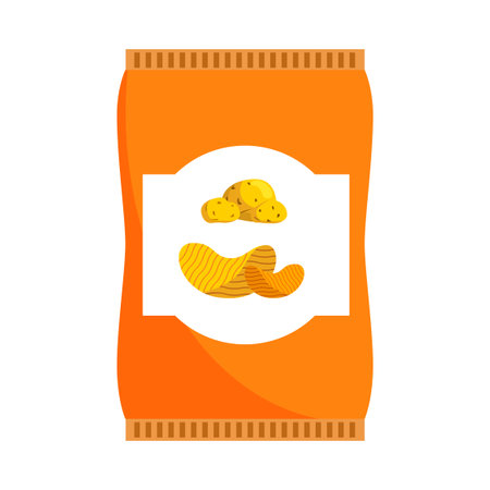 Flat Chips Bagのイラスト素材