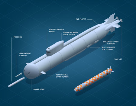 Undersea Craft Rocket Compositionのイラスト素材