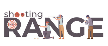 Shooting Range Text Compositionのイラスト素材