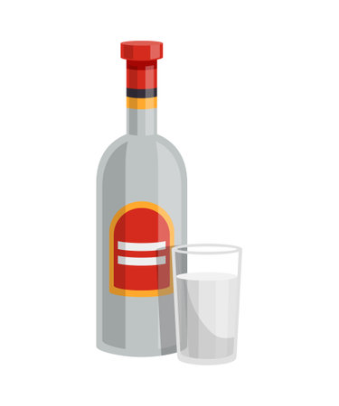 Flat Vodka Illustrationのイラスト素材