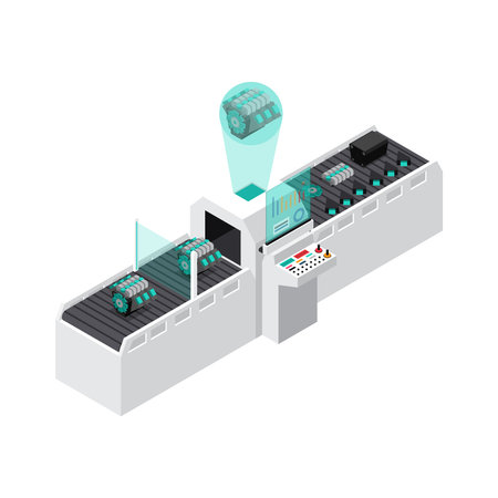 Isometric Industrial Robotsのイラスト素材