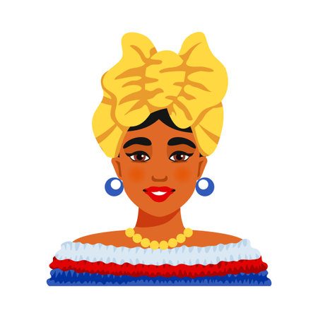 Flat Cuban Womanのイラスト素材