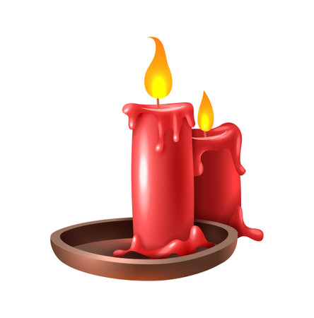 Realistic Candles Illustrationのイラスト素材