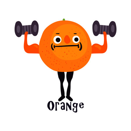 Orange Doing Sportのイラスト素材