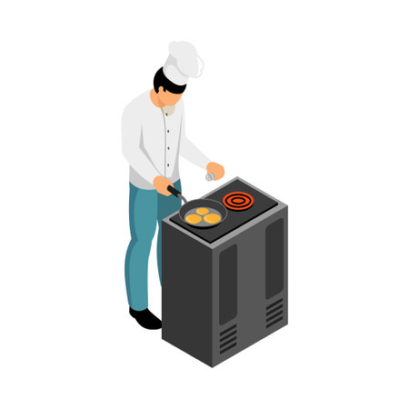 Isometric Chef Illustrationのイラスト素材