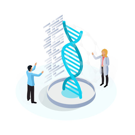 Nanotechnology Isometric Iconのイラスト素材