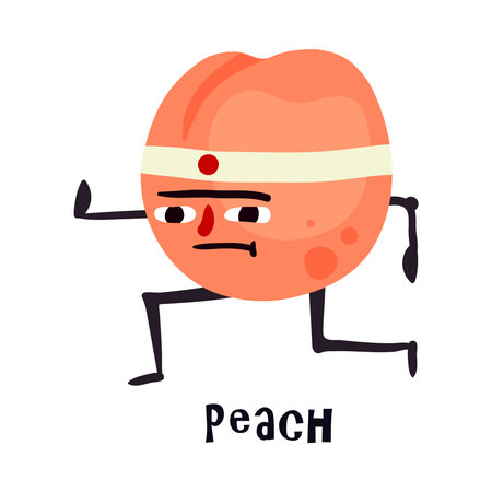 Peach Karate Illustrationのイラスト素材