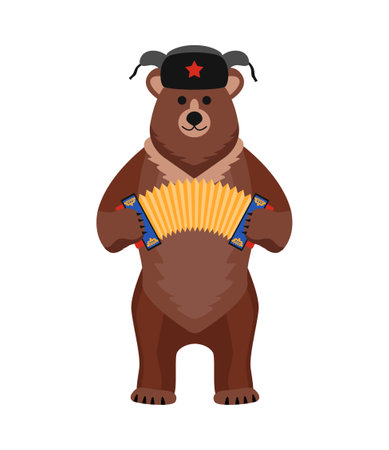 Russian Bear Illustrationのイラスト素材