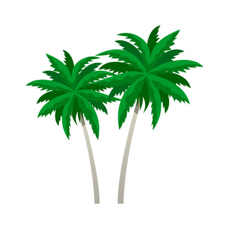 Palm Trees Flat Illustrationのイラスト素材