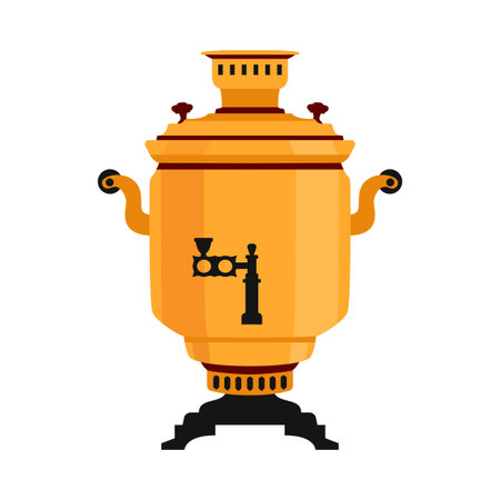 Samovar Flat Illustrationのイラスト素材