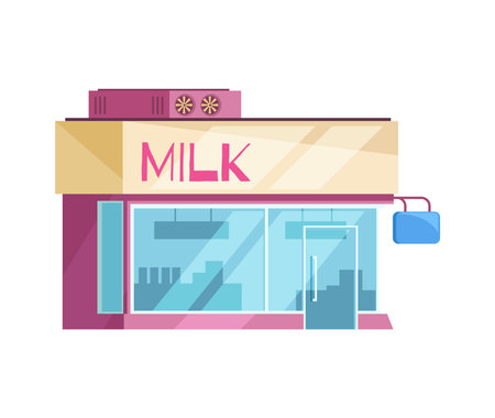 Flat Milk Shopのイラスト素材