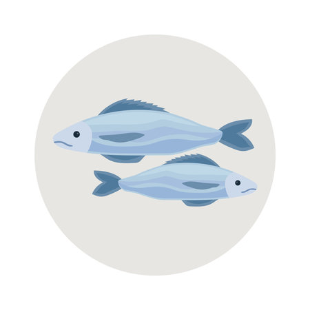Flat Fish Emblemのイラスト素材