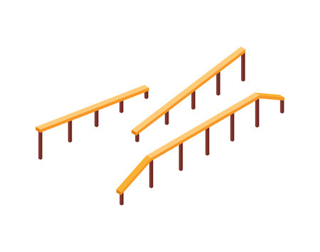 Isometric Skateboard Railsのイラスト素材