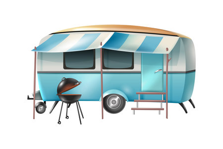 Realistic Camping Vanのイラスト素材
