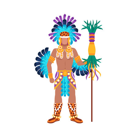 Flat Mayan Manのイラスト素材