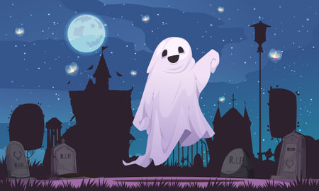 Ghost Cartoon Posterのイラスト素材