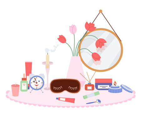Self Care And Rest Compositionのイラスト素材