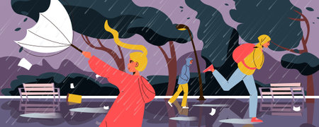 Rain Storm Flatのイラスト素材