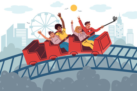 Roller Coaster Car Compositionのイラスト素材