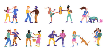 Self Defence Icon Setのイラスト素材