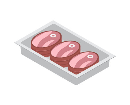 Steaks Isometric Iconのイラスト素材