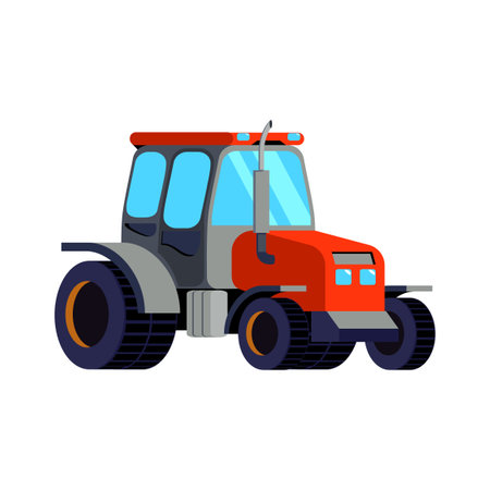 Tractor Flat Illustrationのイラスト素材