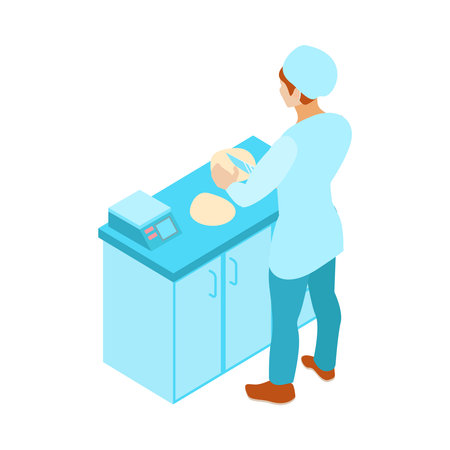 Isometric Baker Illustrationのイラスト素材