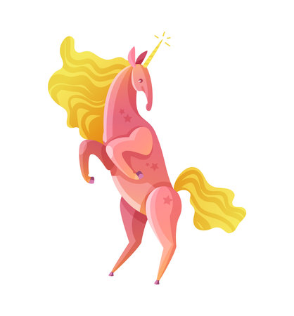Cartoon Unicorn Illustrationのイラスト素材