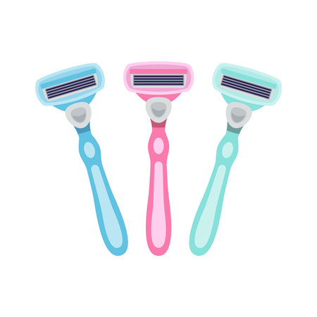 Flat Razors Illustrationのイラスト素材