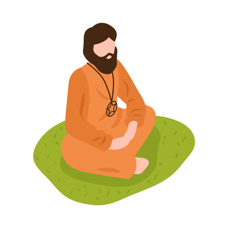 Isometric Prayer Iconのイラスト素材