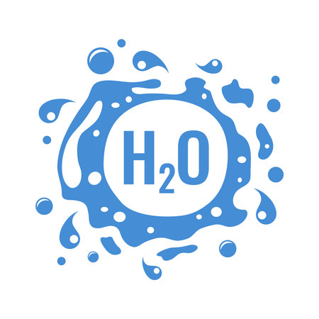 Flat H2O Emblemのイラスト素材