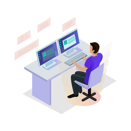 Programming Isometric Conceptのイラスト素材