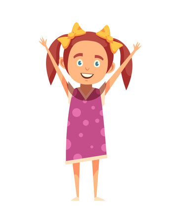 Flat Happy Girlのイラスト素材