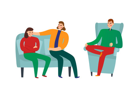 Psychotherapy Flat Illustrationのイラスト素材