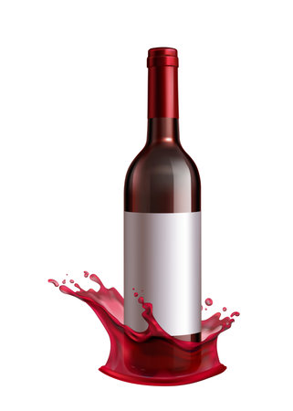 Realistic Wine Splashesのイラスト素材