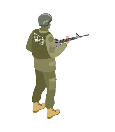 Soldier Isometric Iconのイラスト素材
