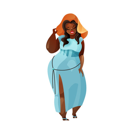 Flat Plump Womanのイラスト素材