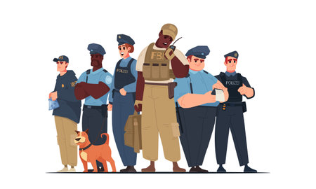 Police Team Cartoonのイラスト素材