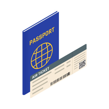Passport Isometric Iconのイラスト素材