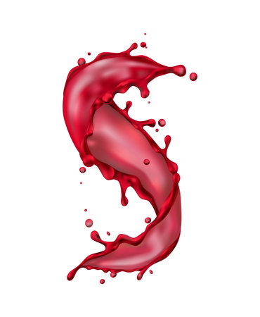 Realistic Wine Splashのイラスト素材