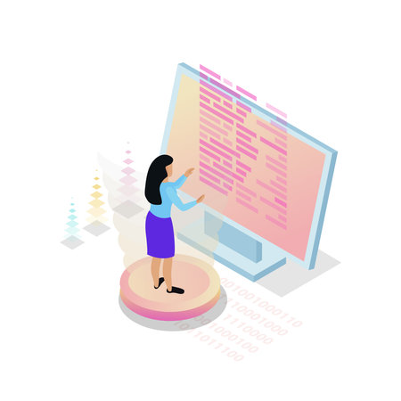 Programming Isometric Conceptのイラスト素材