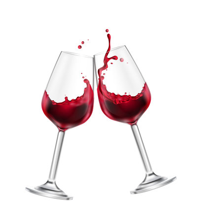 Realistic Wine Splashesのイラスト素材