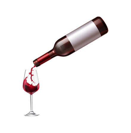 Wine Realistic Illustrationのイラスト素材