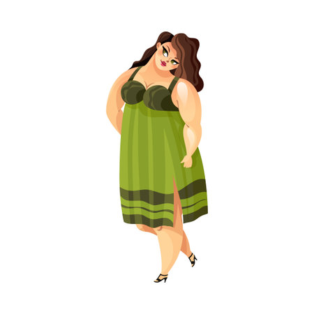 Flat Plump Womanのイラスト素材
