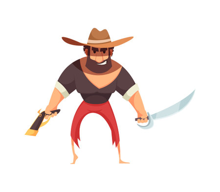 Pirate Cartoon Illustrationのイラスト素材