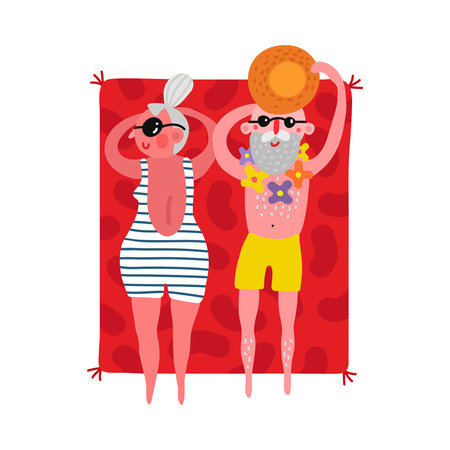 Elderly People Compositionのイラスト素材